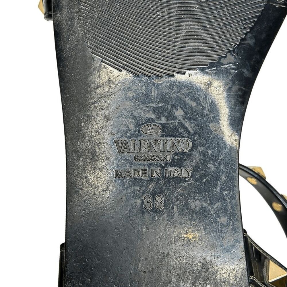Valentino Garavani Rockstud Jelly Gladiator Sandals EU 38 Black PVC Studded Flat - Picture 10 of 10